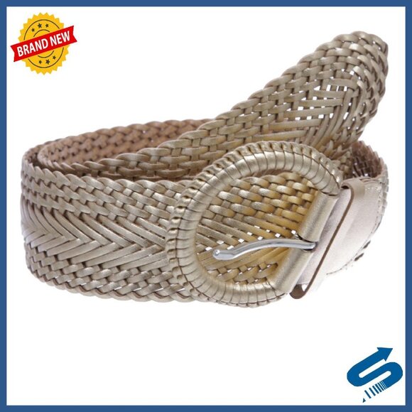 2 Inch Wide Genuine Leather Braided Belt Adjustable No Holes
